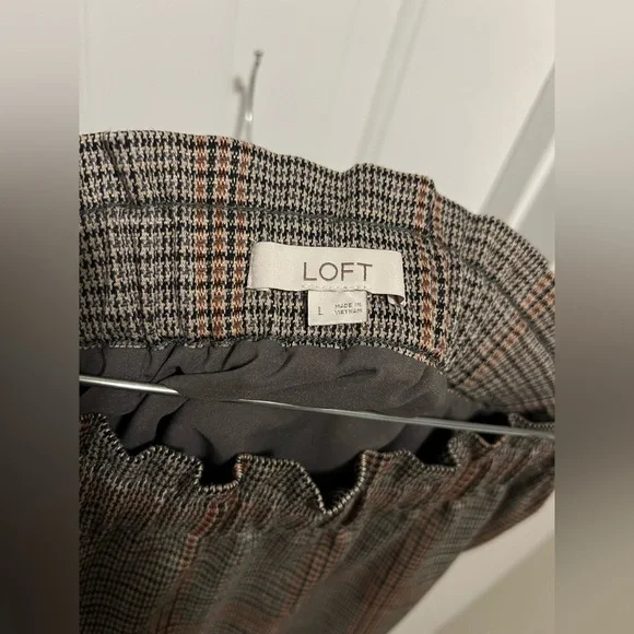 LOFT Plaid Mini Skirt Women’s Large | Fall Office Preppy Style Academia Chic - Picture 4 of 8